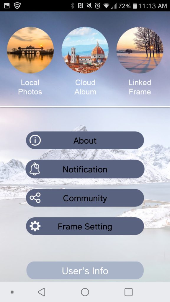 Sungale Cloud App Homescreen